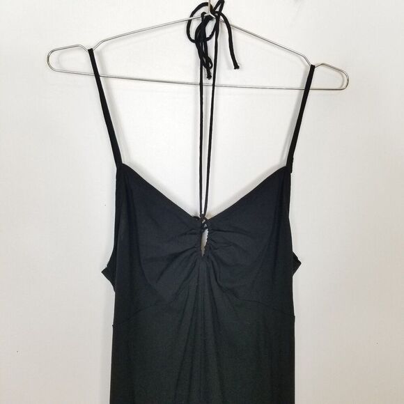 H & M Women Strap Detail Jersey Maxi Dress Sz M  Black Open Back Party Event - Picture 3 of 9